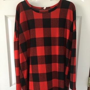 Red and Black checkered Tunic